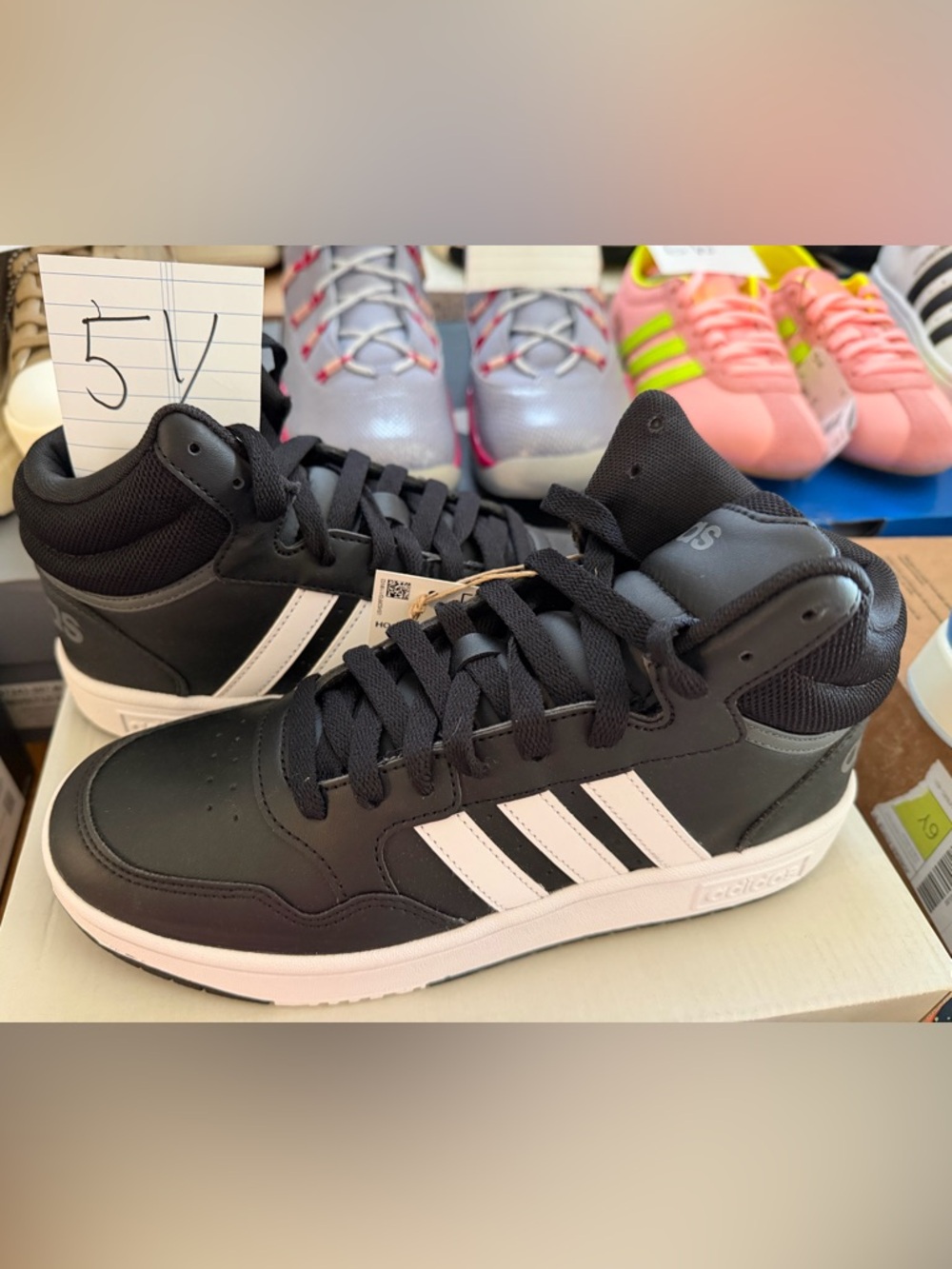 adidas Black and White High-Top Sneakers